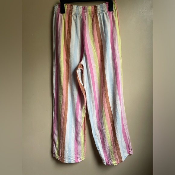 J.Crew Linen-cotton paper-bag drawcord pant wide leg size S boho beach - Picture 5 of 9